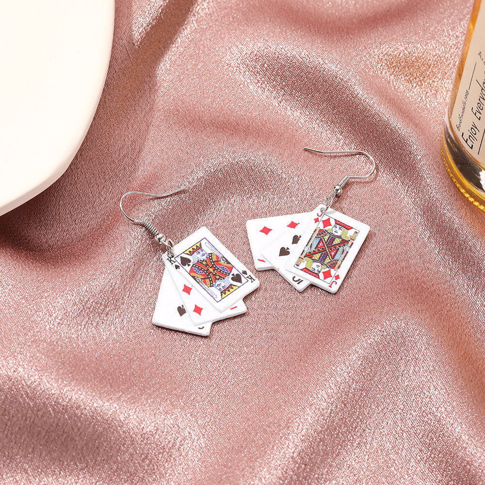 Wholesale Playing Card Alloy Earrings