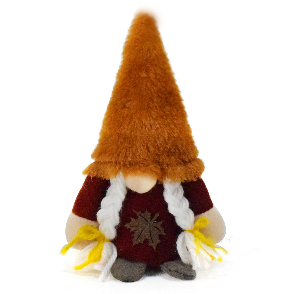 Wholesale Harvest Festival Autumn Faceless Doll Brown Plush Gnome Ornament