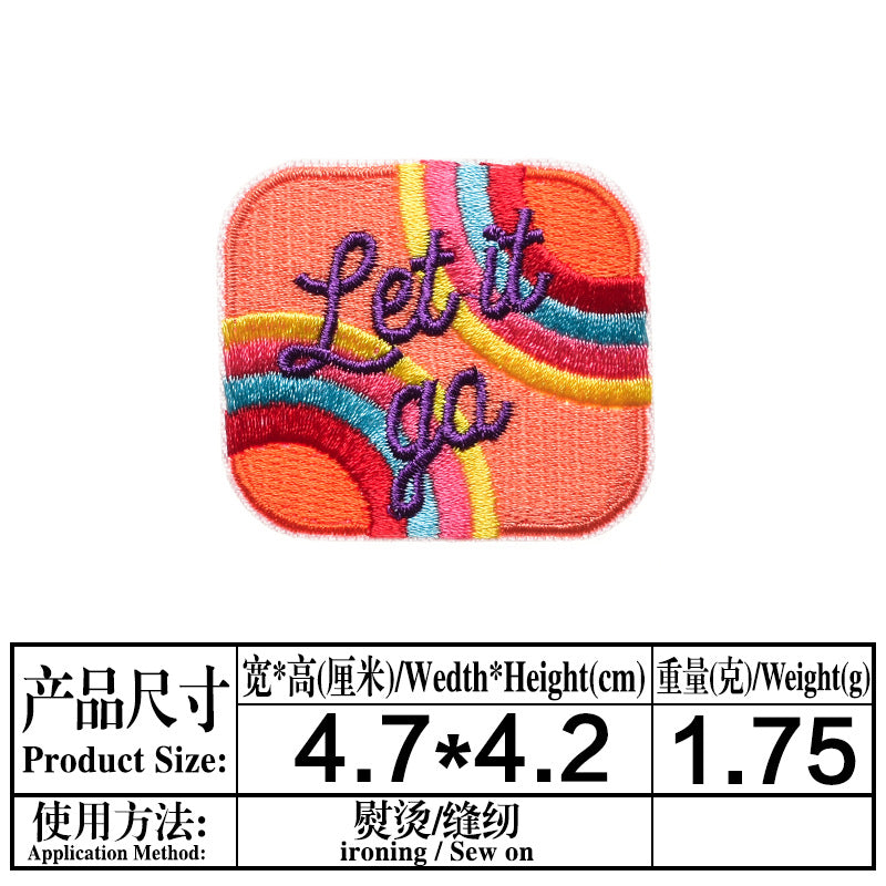 Wholesale Cartoon Rocket Basketball English Clothes Embroidery DIY Patches