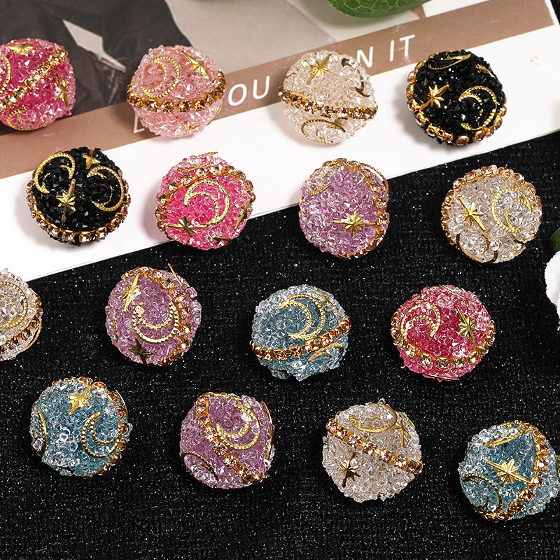 Wholesale 20pcs Star Moon Full Diamond Heavy Industry Sugar Beads