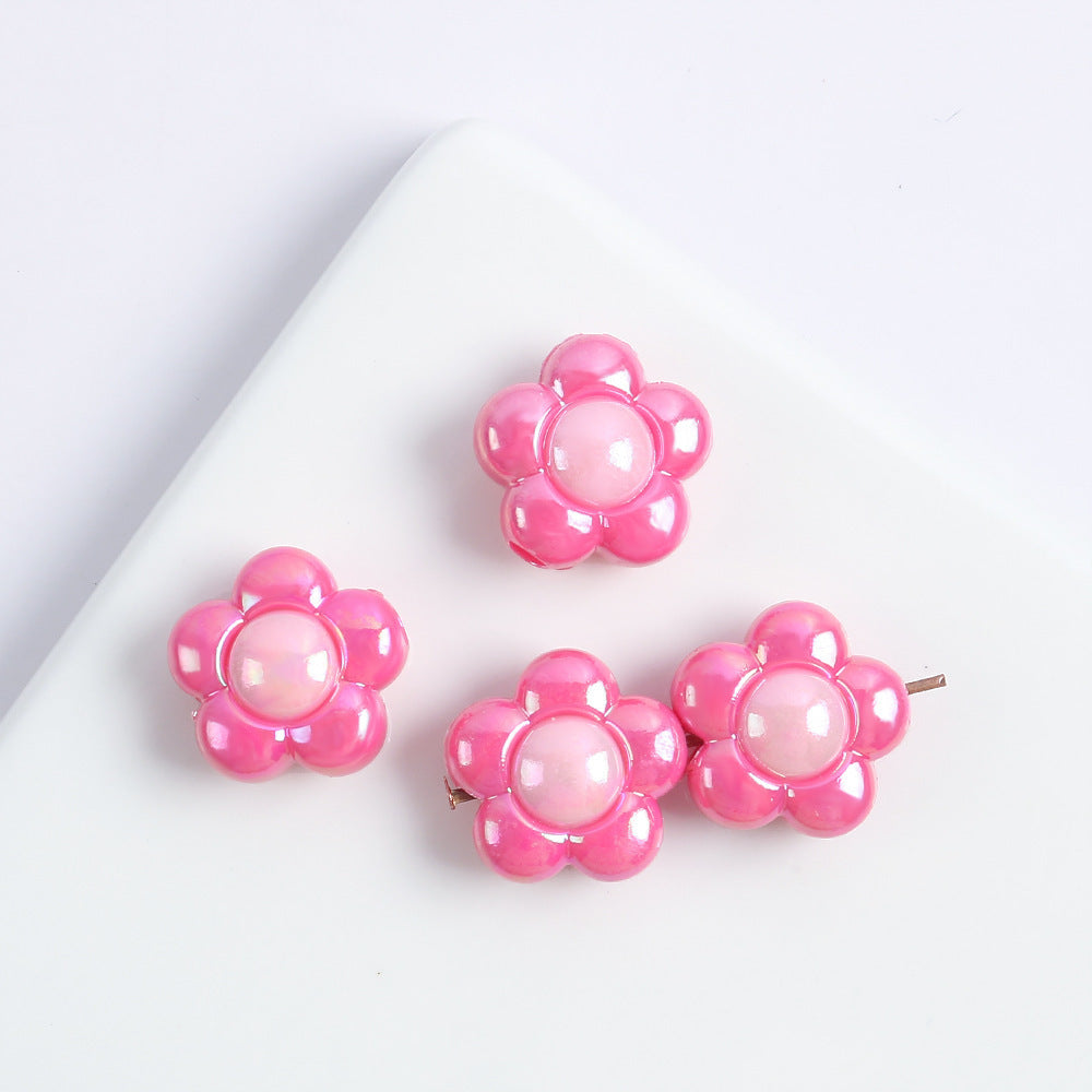 Wholesale 10pcs Acrylic Color Matching Plum Blossom Beads