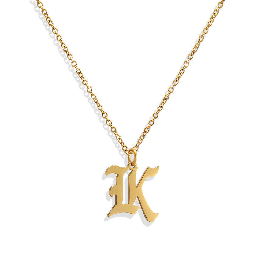 Wholesale Capital Letter Pendant Clavicle Chain Necklace
