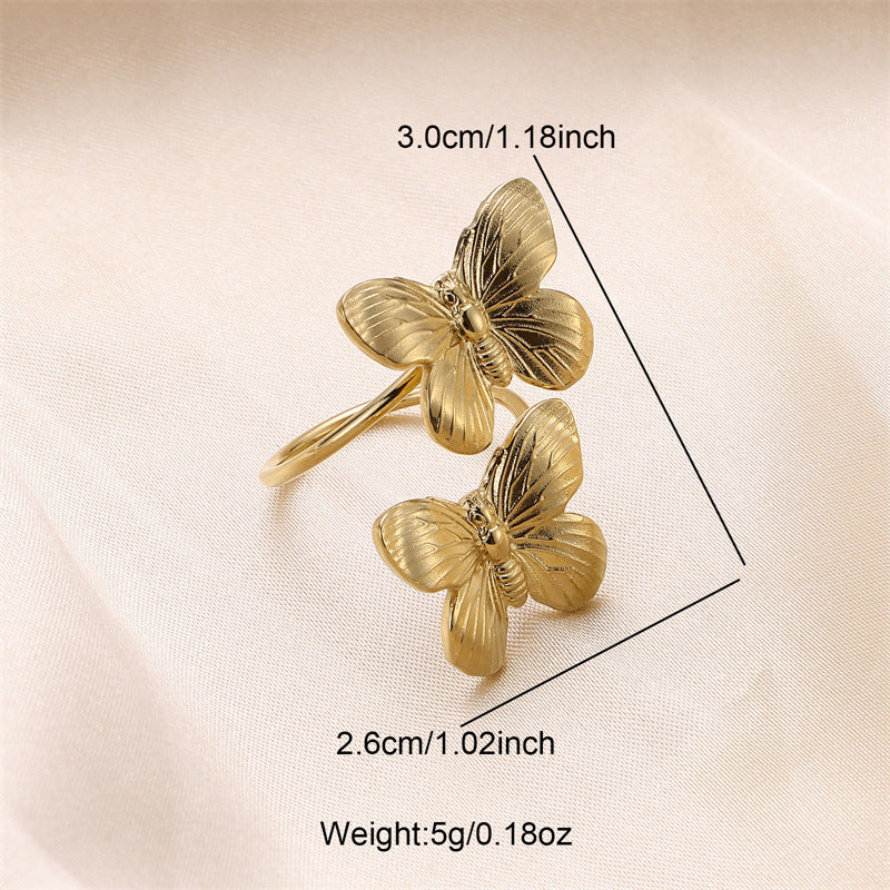 Wholesale Gold Butterfly Stainless Steel Rings