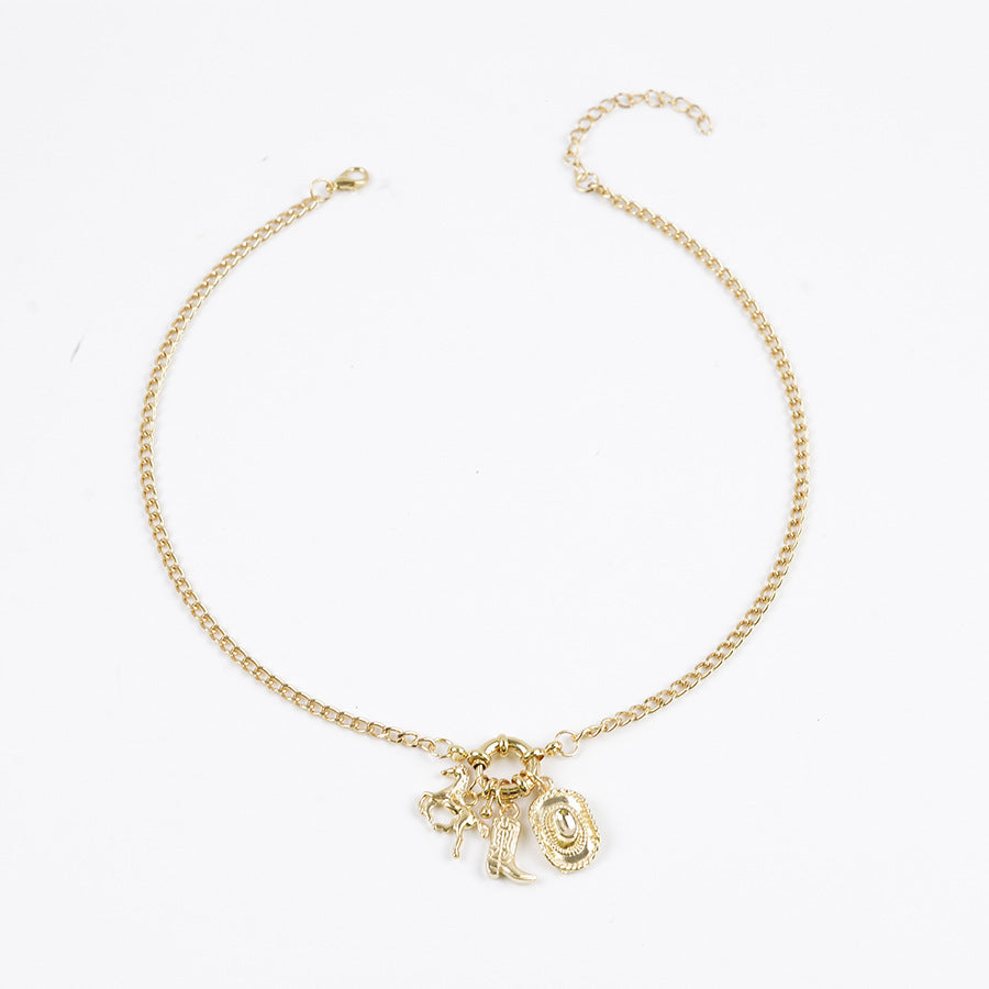 Wholesale Western cowboy horse boots hat necklace