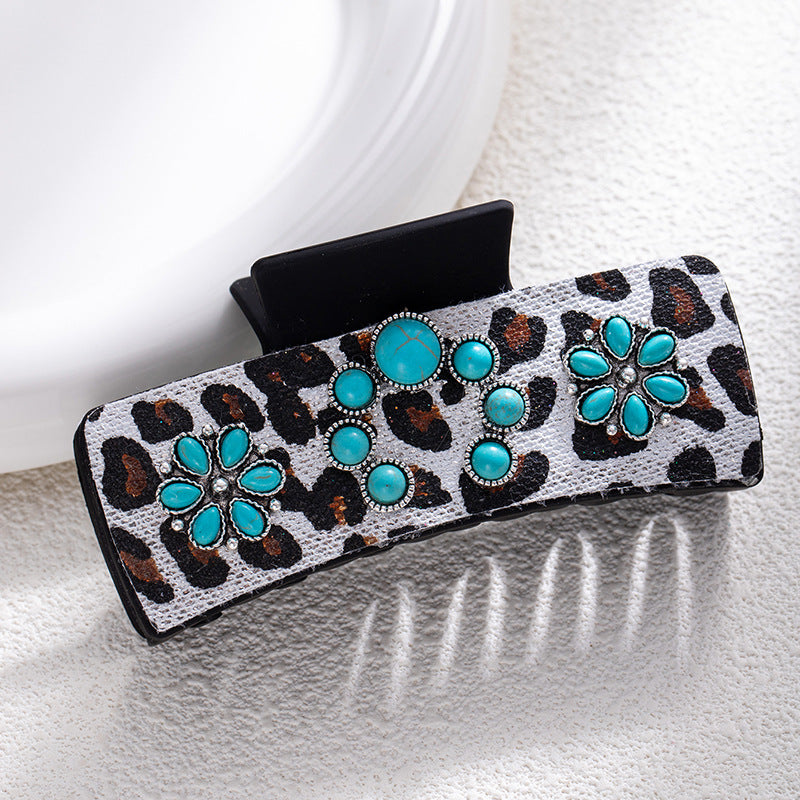 Wholesale Bohemian turquoise western style clip leather clip