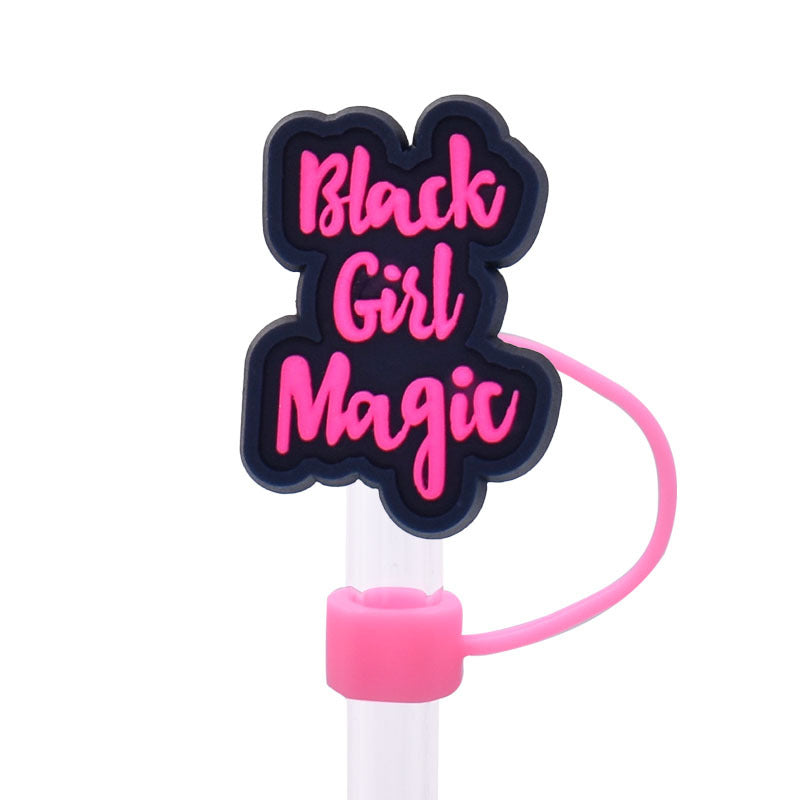 Wholesale Random 100pcs/pack Cute girl dust plug straw hat Straw Tube Cap