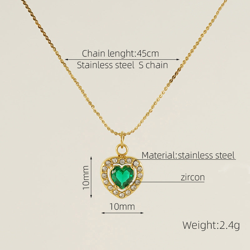 Wholesale Diamond Heart Inlaid Zirconia High-end Luxury Necklaces