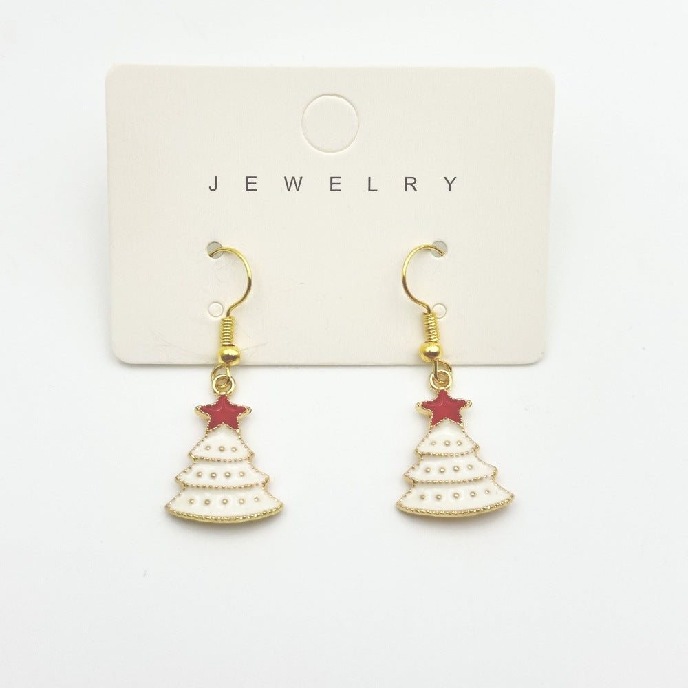 Wallesar Santa Claus Christmas Tree Cartoon Earrings
