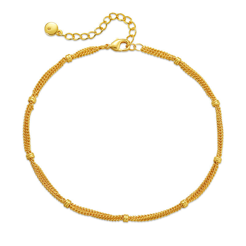 Wholesale Multi-layer Chain Design Vintage Gold Plated Anklet