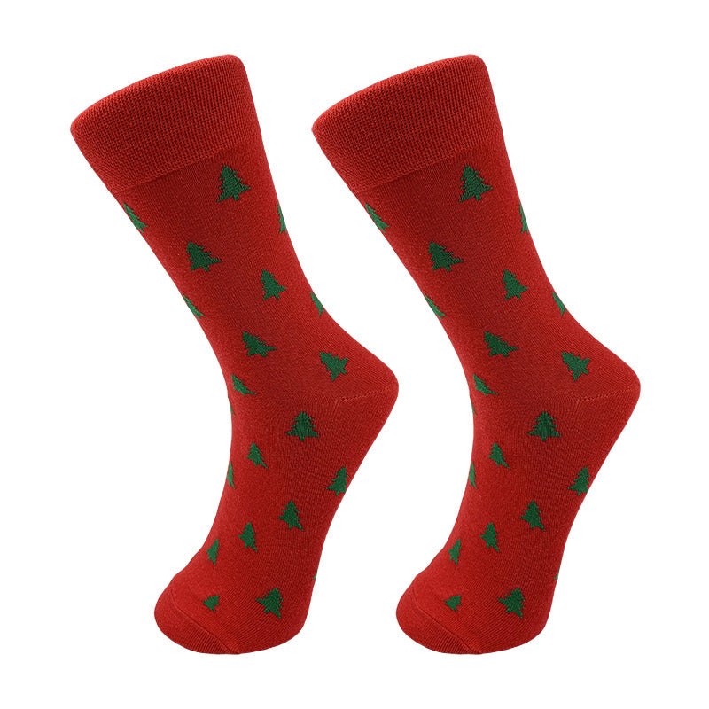 Wholesale European and American Santa Claus Mid Tube Personalized Cotton Reindeer Trendy Socks
