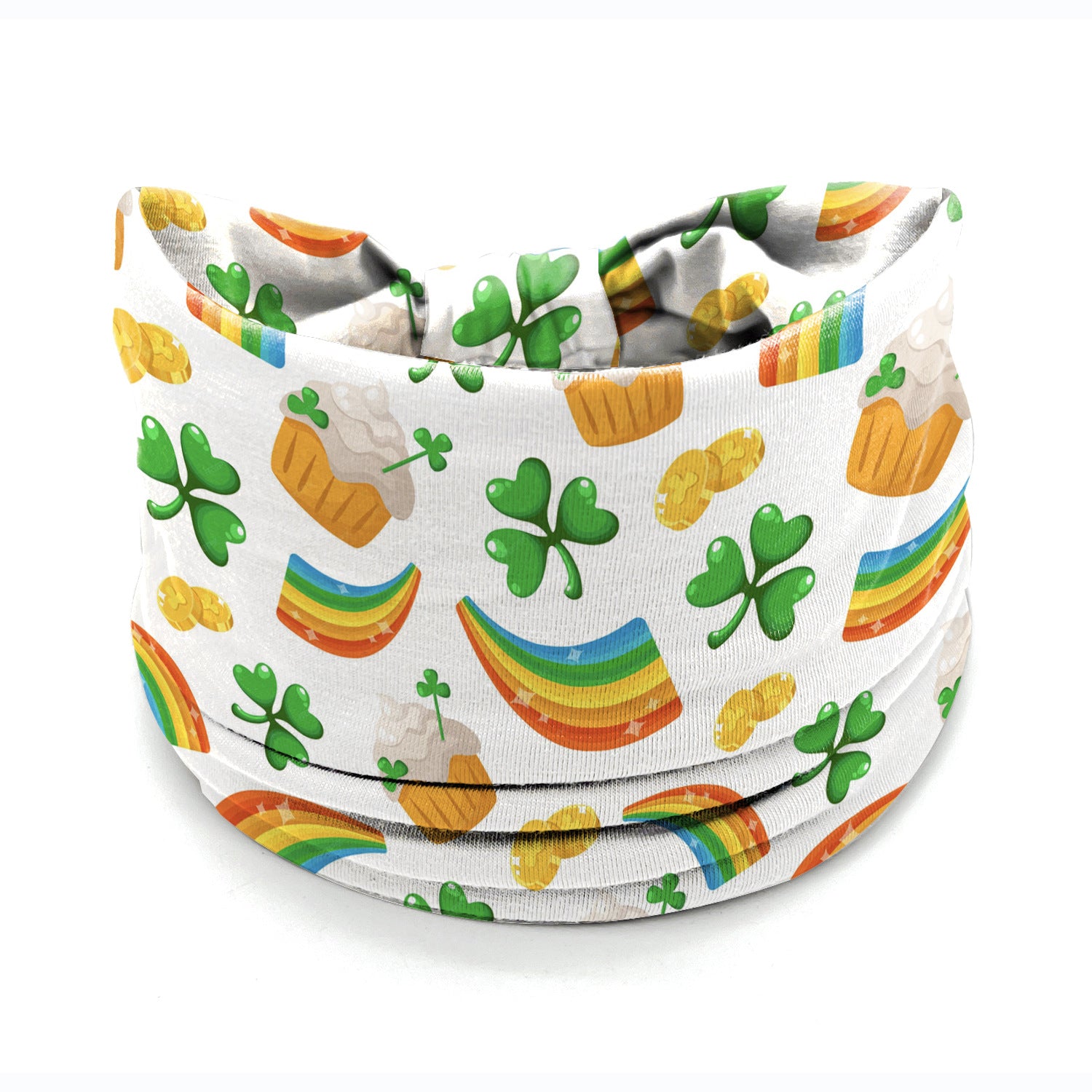 Wholesale St.  Patrick' s Day printed clover elastic wide headband