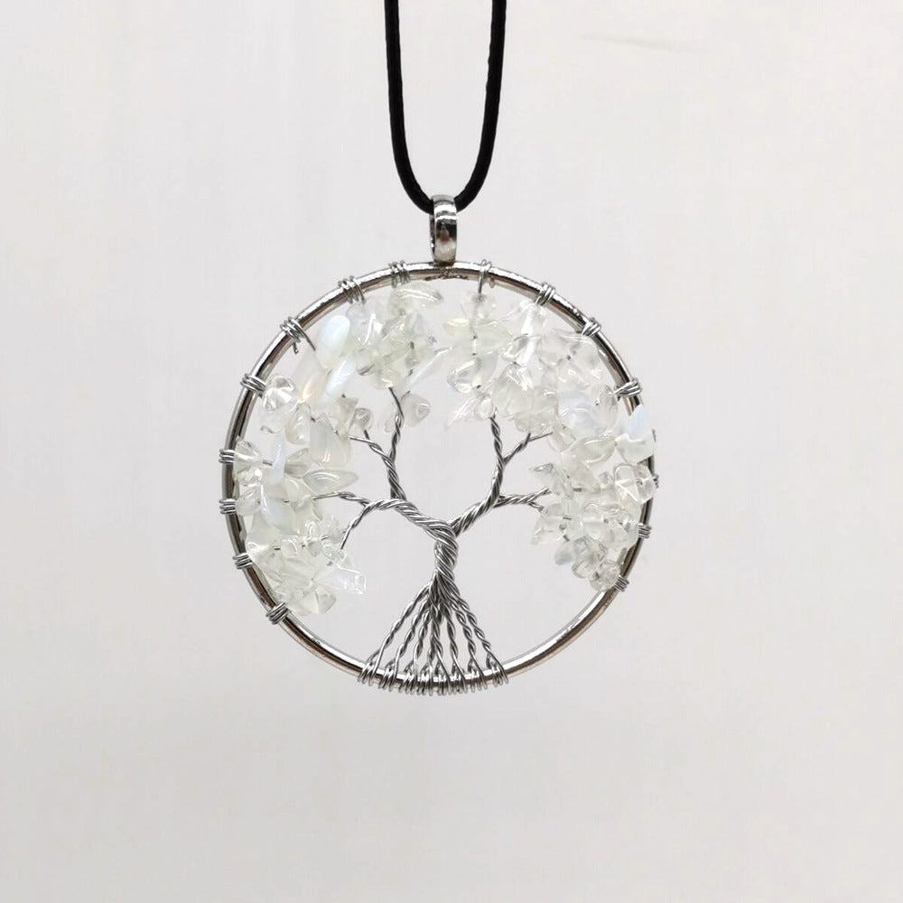 Wholesale Natural Colorful Crystal Life Tree Necklace