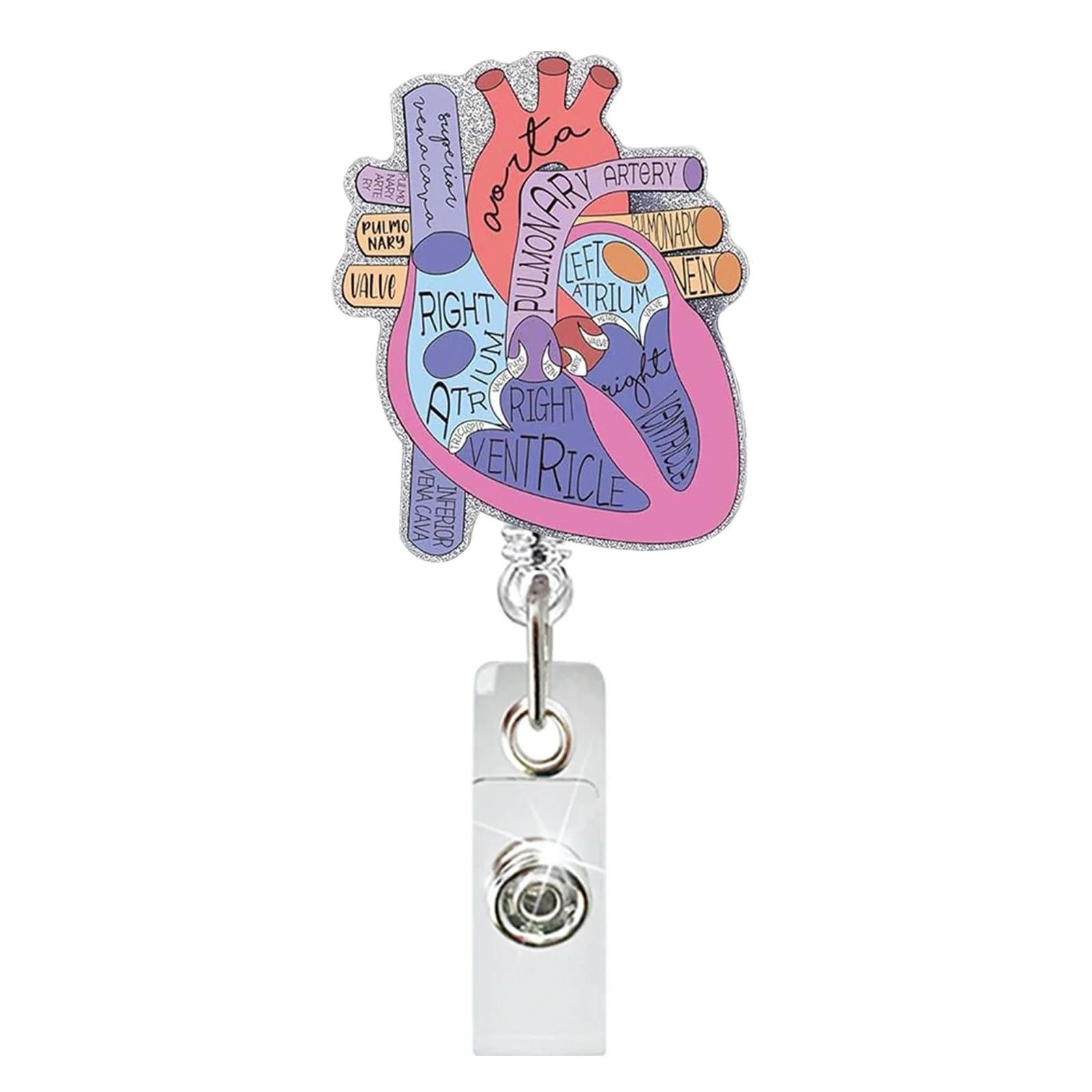 Wholesale  Hospital Staff Acrylic Badge Reel Doctor Nurse Organ Department Telescopic Easy Pull Buckle