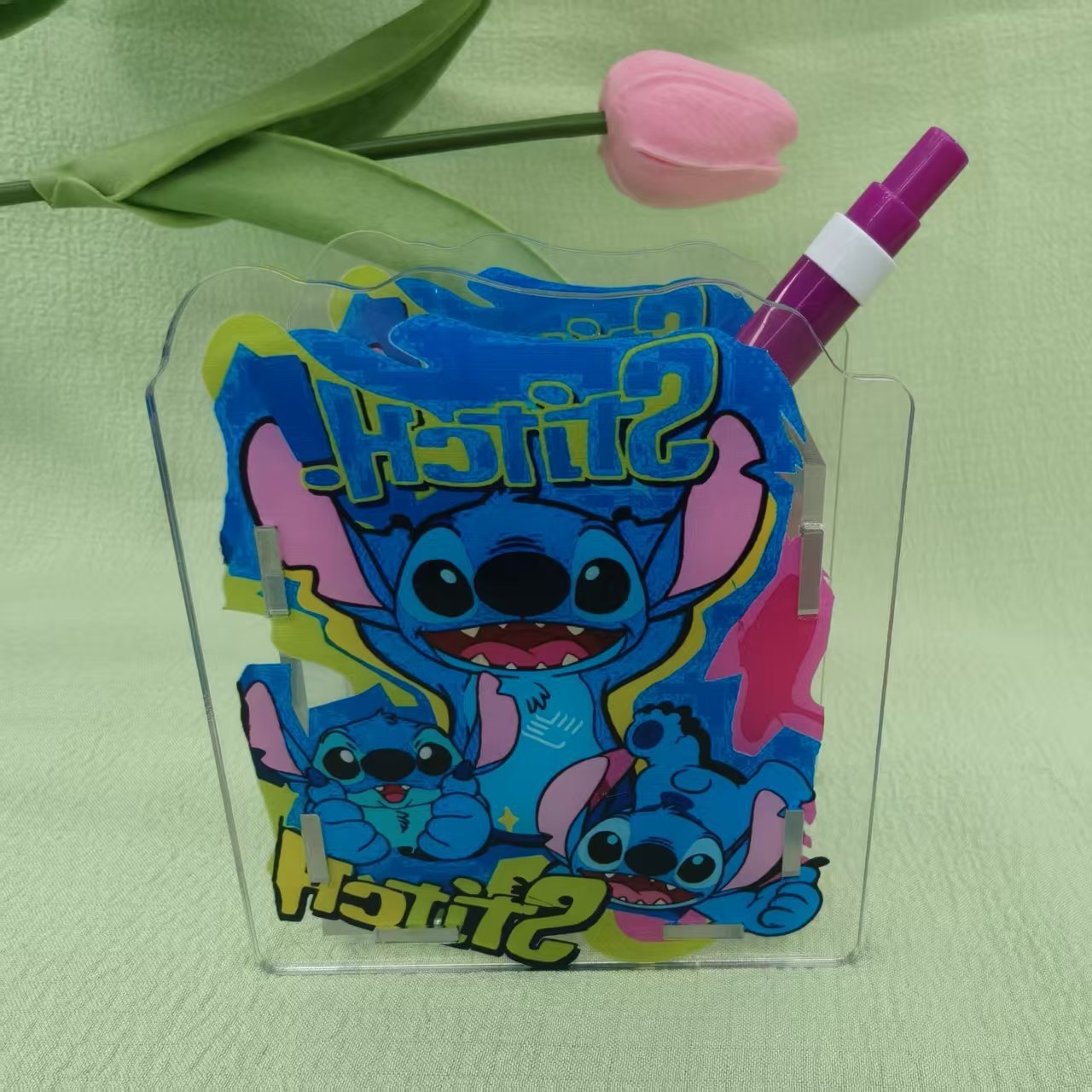 Wholesale  Creative Cute Cartoon Acrylic Pen Holder  OLY Exclusive