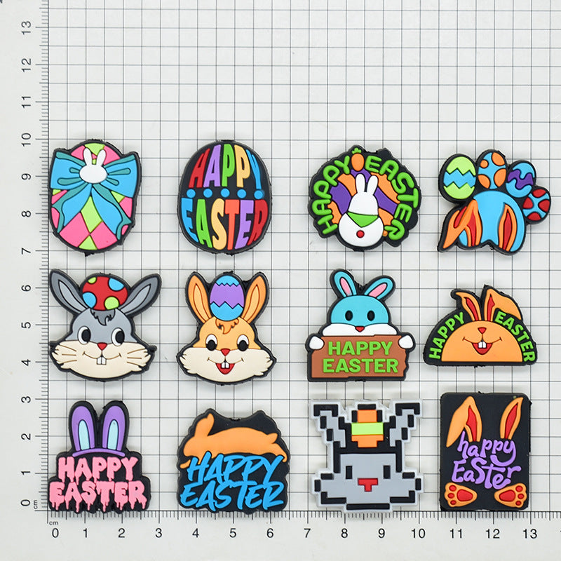 Wholesale Random 100pcs Easter Series DIY Funny Egg Funny Rabbit  Focal Beads