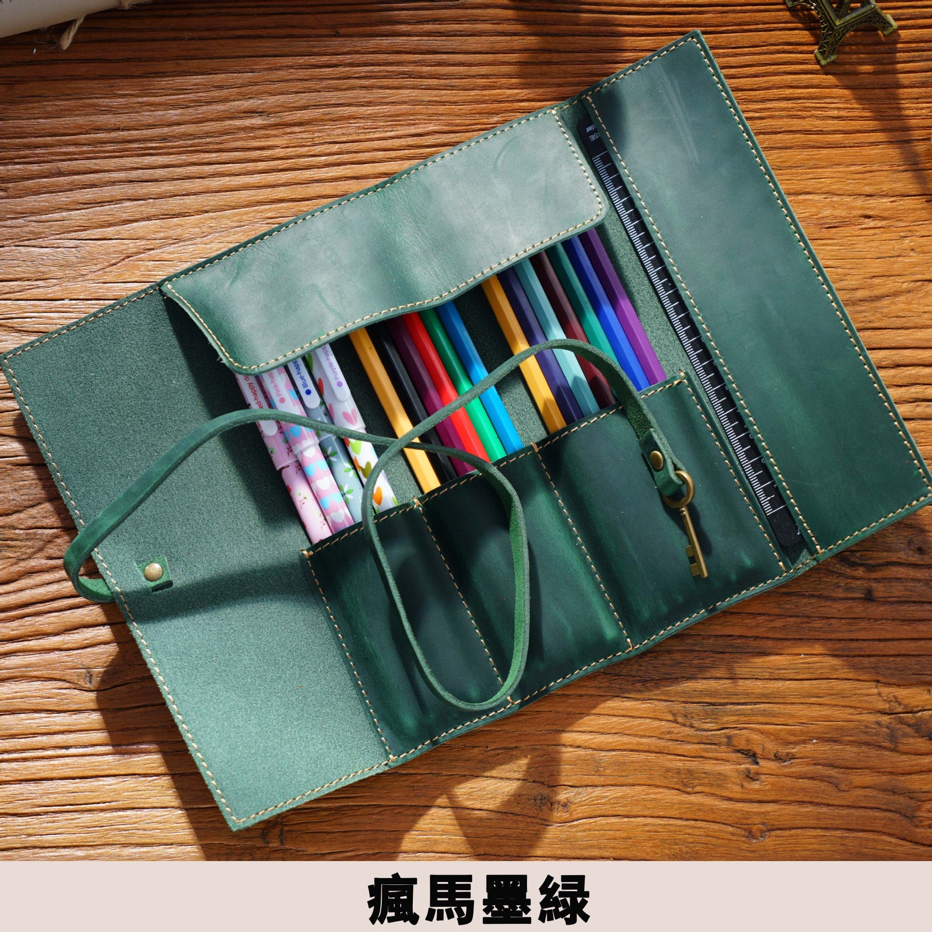 Wholesale Bidding Cowhide Retro Pen Bag