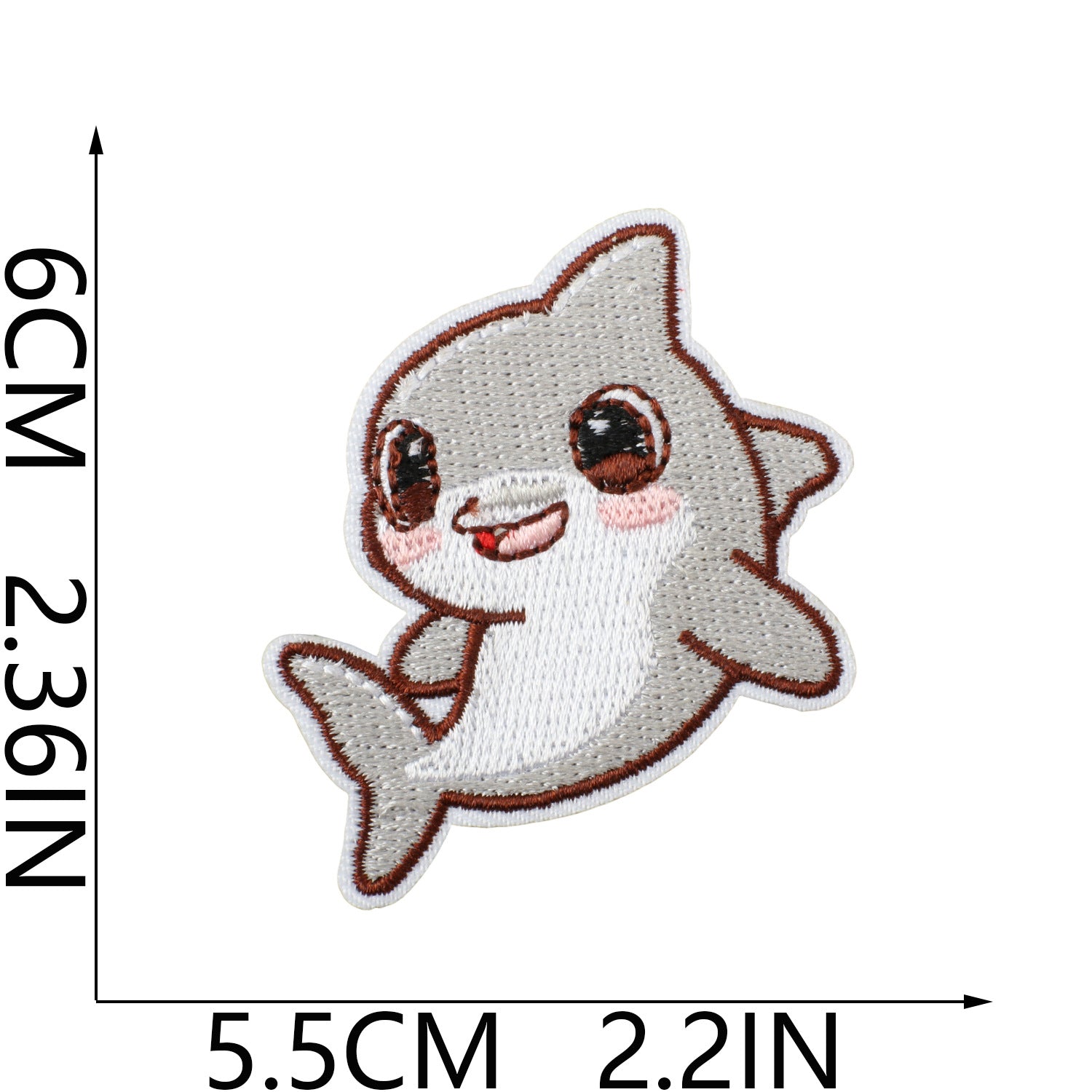 Wholesale Trendy Ocean Party Embroidered Patches For Kids Clothing Cartoon Shark Dolphin Fashion Accessory