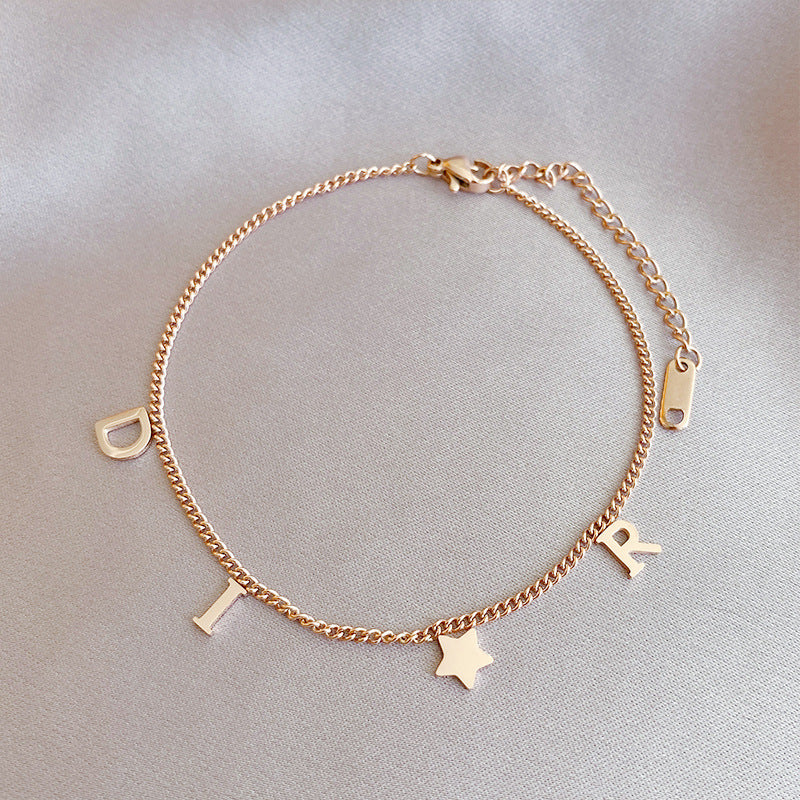 Wholesale Creative Letters Vintage Titanium Steel Bracelet