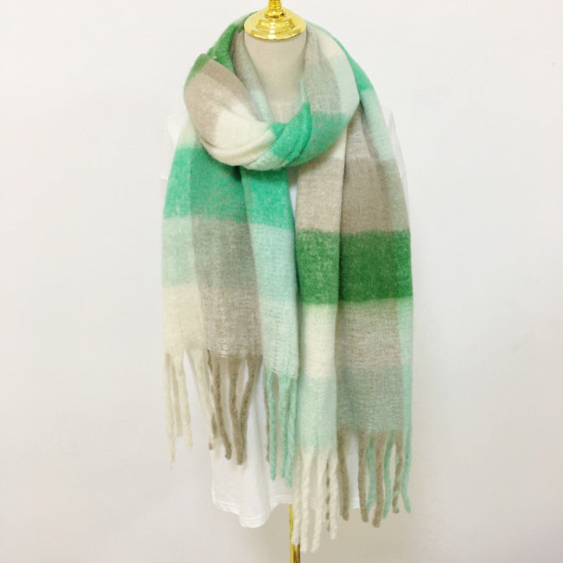 Wholesale Winter Polyester British Ac Rainbow Plaid Scarf