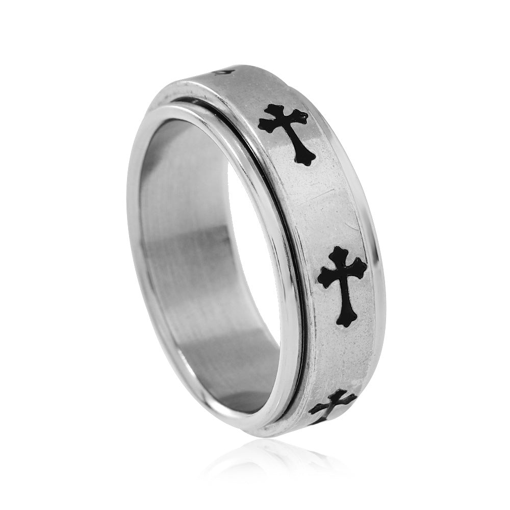 Wholesale Titanium steel ring cross ring stainless steel ring