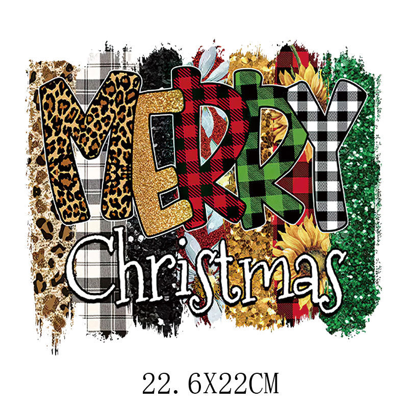 Wholesale Christmas Hot Stamping Spot  Heat Transfer Pattern UV DTF Ready to Press Transfers Wraps