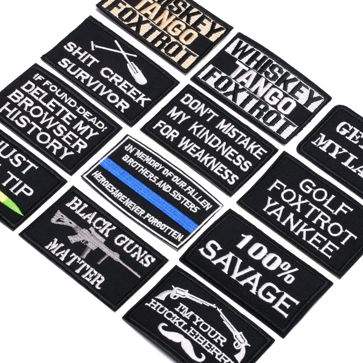 Wholesale Black White Letter Embroidery Patch Chic Decorative Cloth Badge For Jeans Party Craft Supply