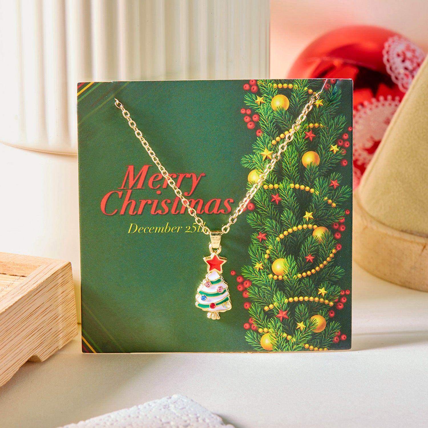 Wholesale Christmas Necklace Christmas Bell Snowflake Necklace