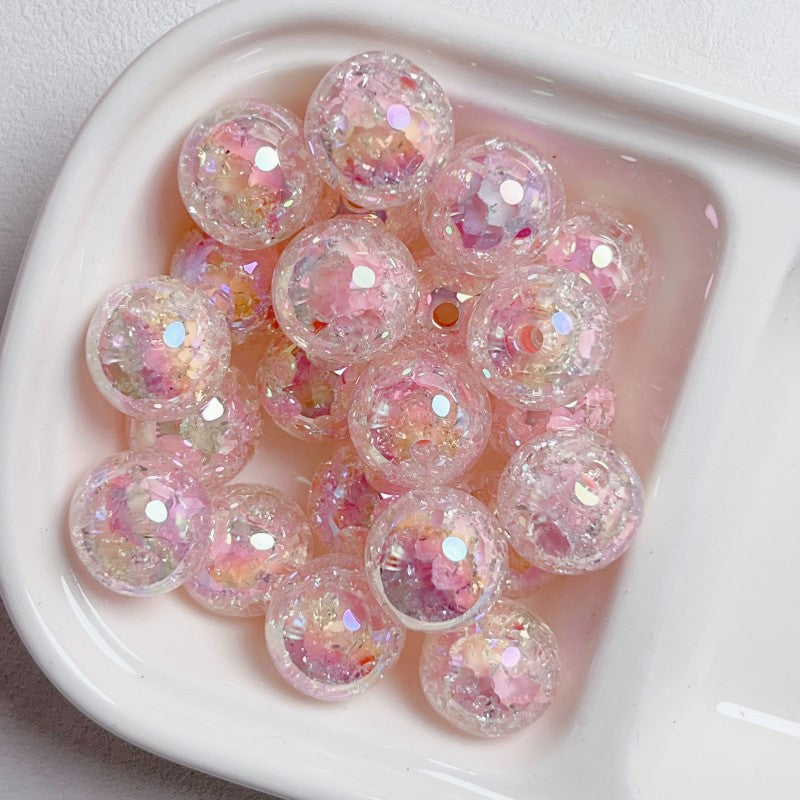 Wholesale 10pcs 16mm high quality uv electroplating burst sugar core round beads