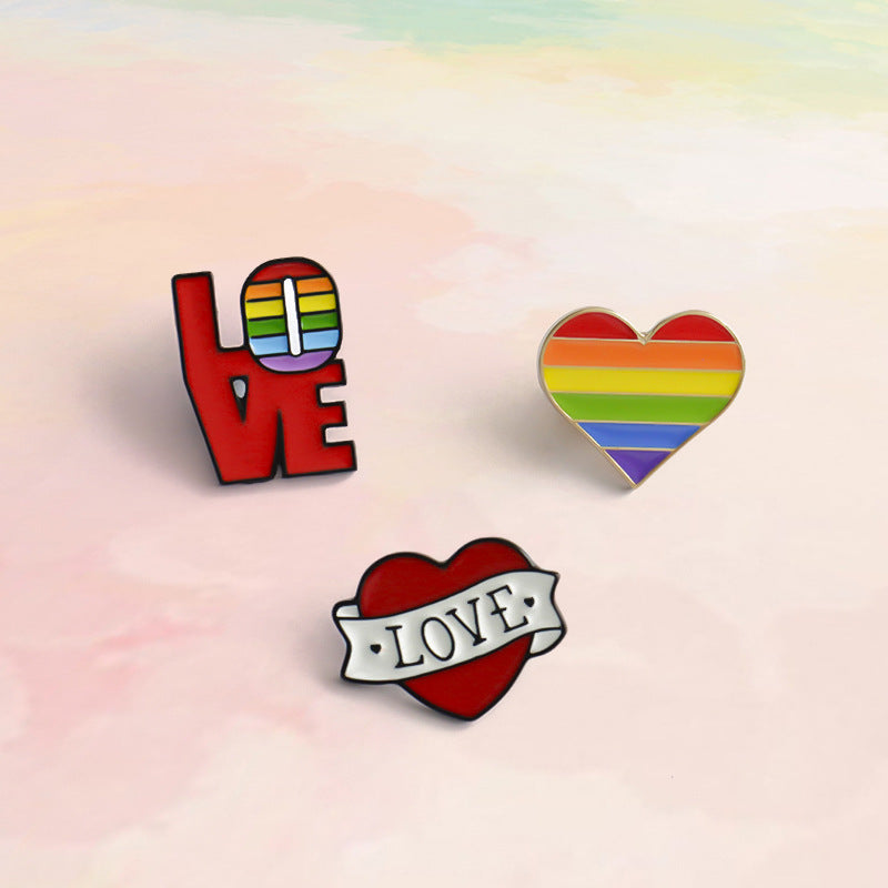 Wholesale Alloy LGBT Rainbow Brooch