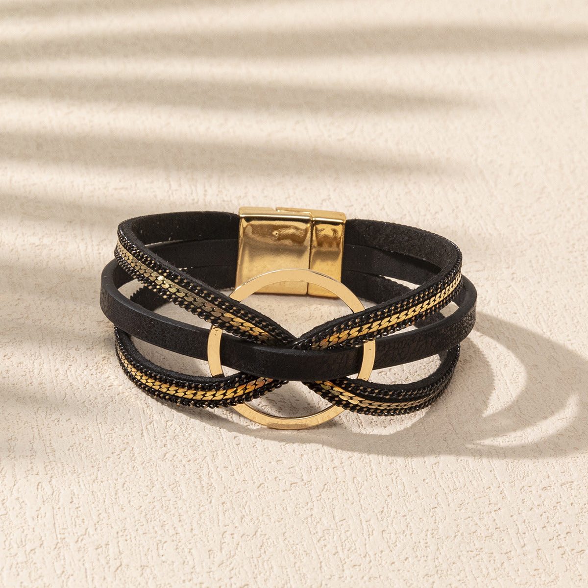 Wholesale Bohemian Magnetic Buckle  Layered Bracelet Set