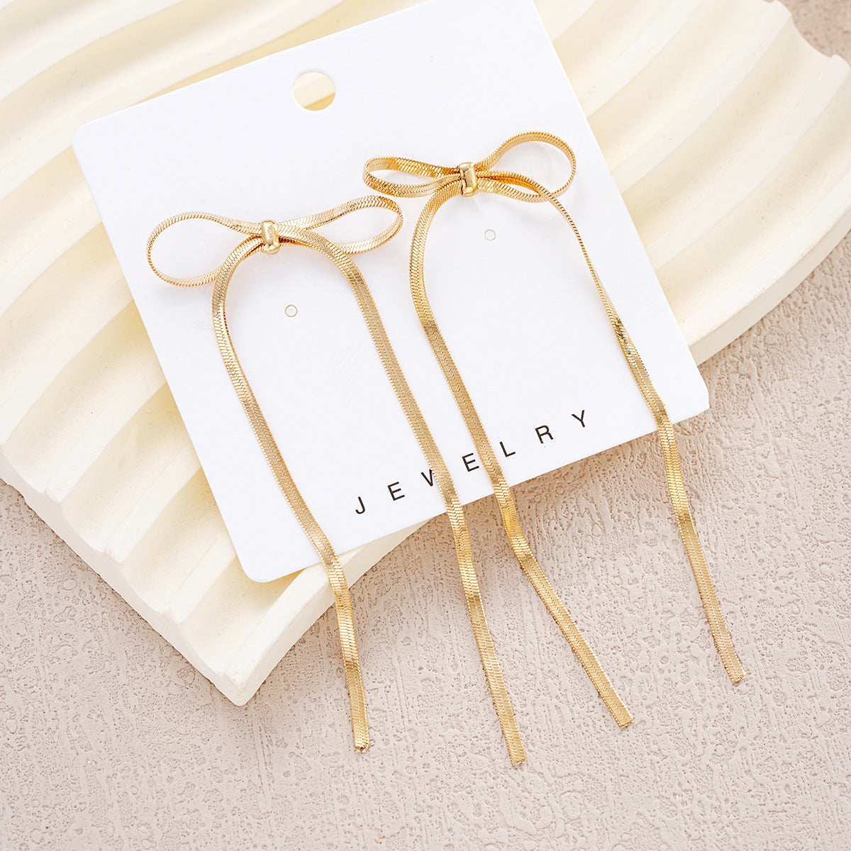 Wholesale Long bow tassel earrings exaggerated earrings