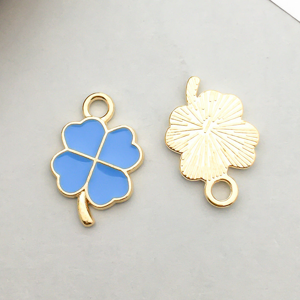 Wholesale Mix 30 Lake Blue Drip Oil Alloy Cute Cartoon Simulation Animal Pendant