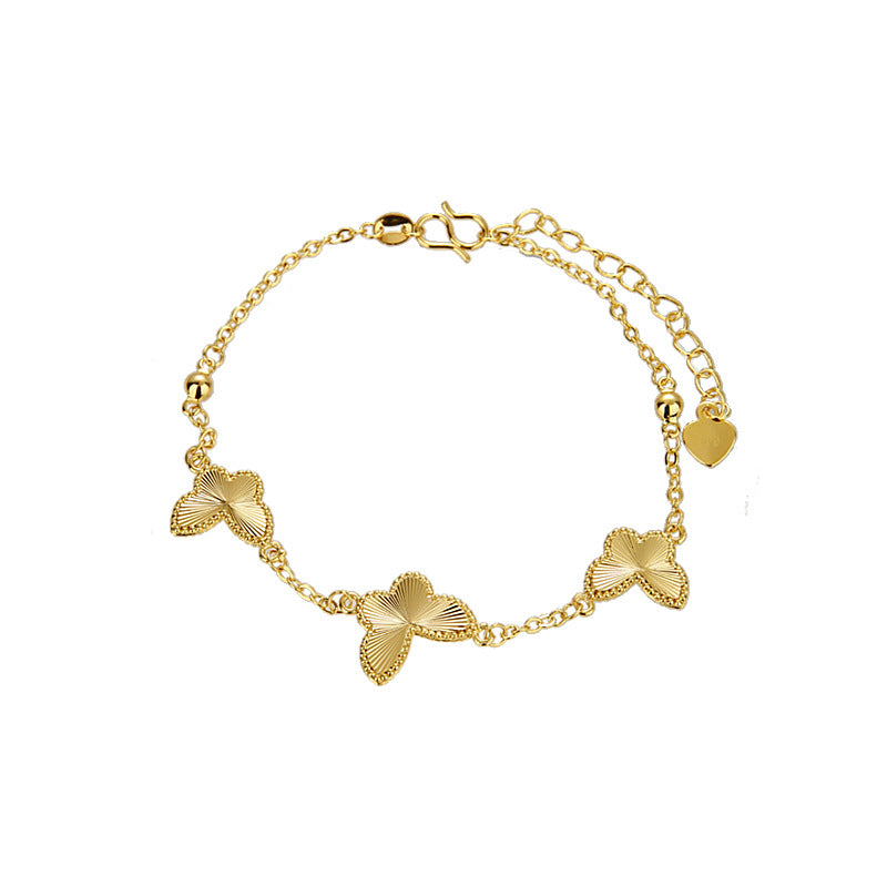 Wholesale Sense Golden Double-sided Butterfly Bracelet