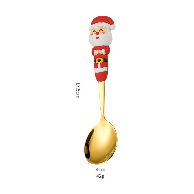 Wholesale Christmas Tableware Dessert Spoon Fork Cartoon  Spoon