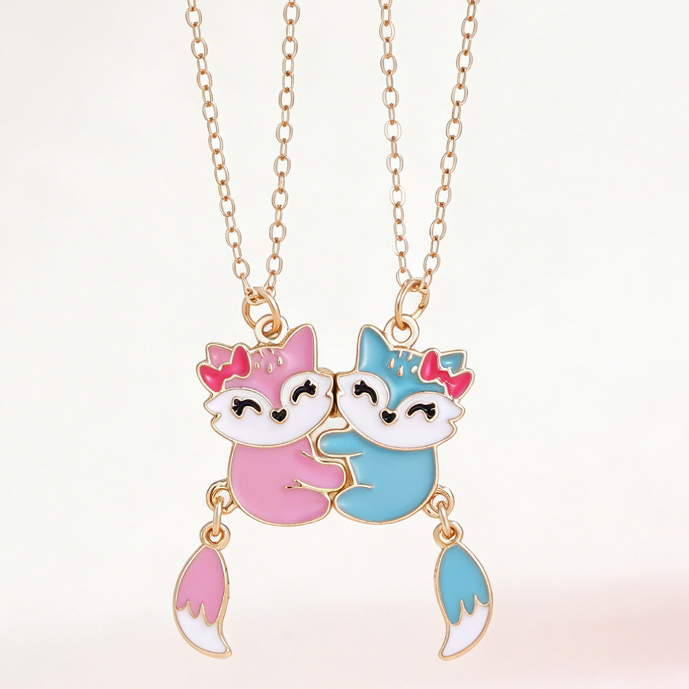 Wholesale Cartoon Animal Fox Best Friend Children' s Necklace
