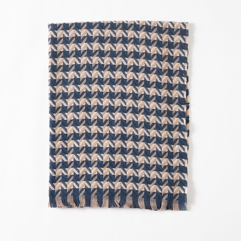 Wholesale Autumn and Winter Plaid Thick Imitation Cashmere Warm Scarf