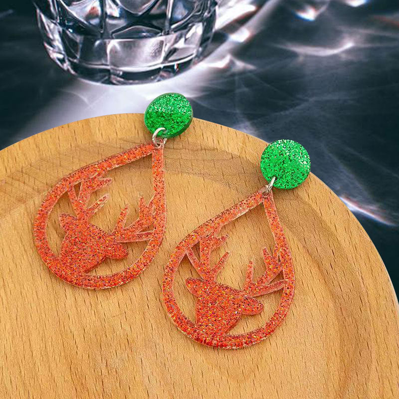 Wholesale Christmas Cute Christmas Tree Snowflake Earrings