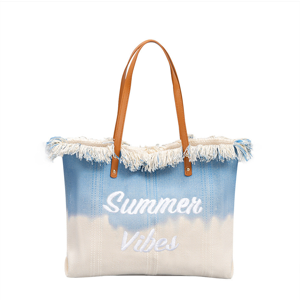 Wholesale Embroidered Tote Bag Tassel Canvas Bag