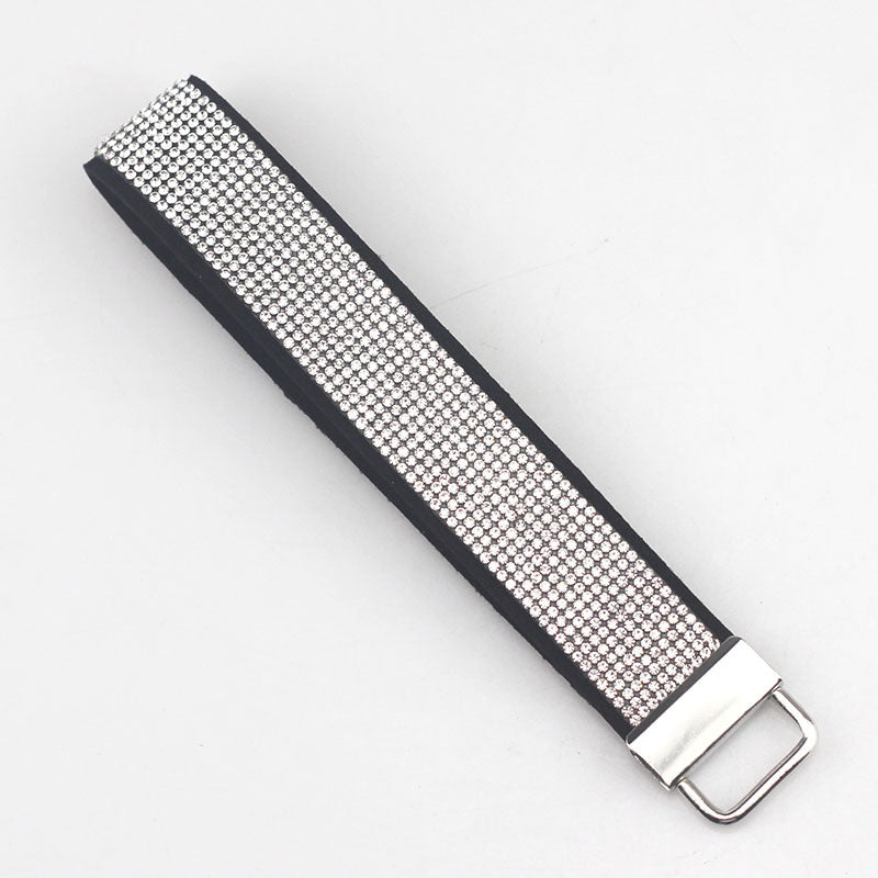 Llavero de cuero de pulsera de diamantes al por mayor
