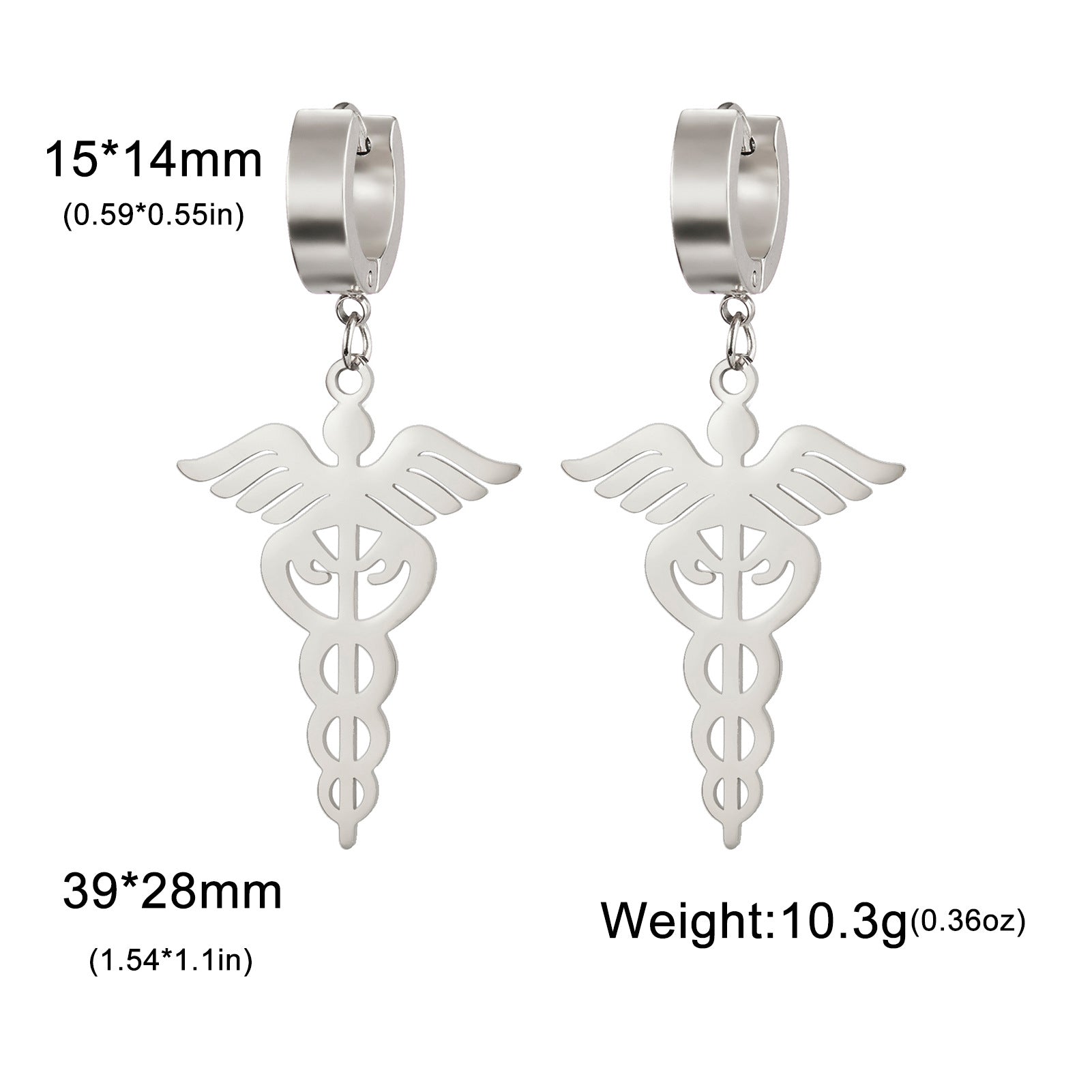 Wholesale Vintage ear hook 304 stainless steel scepter pendant earrings