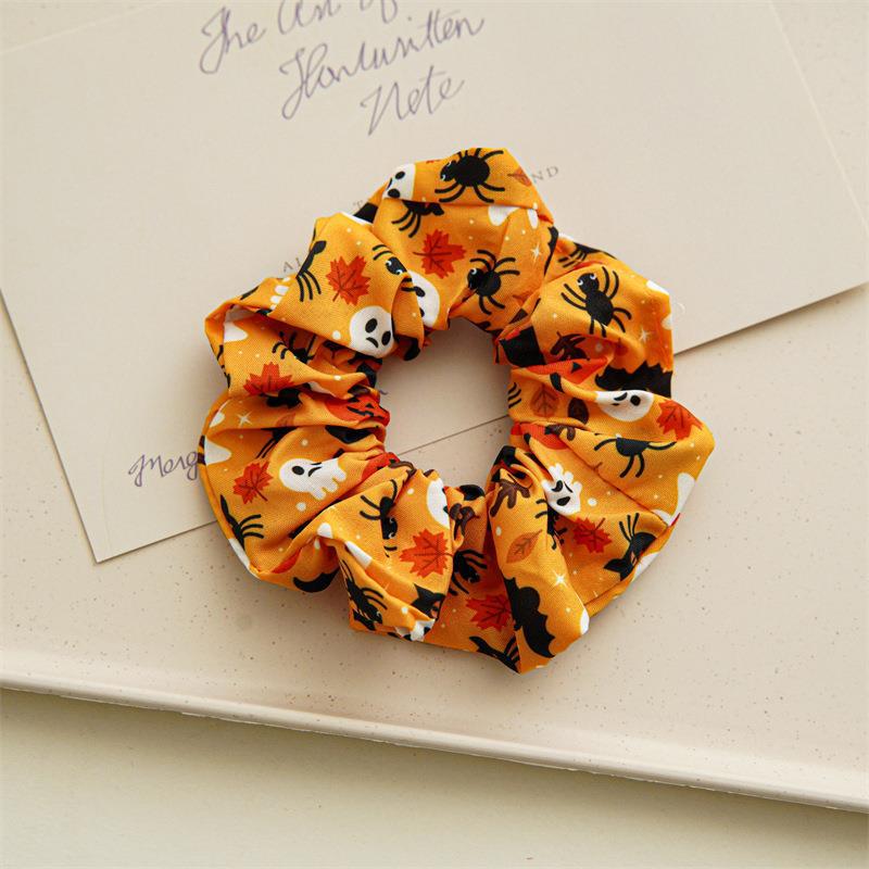 Wholesale of Halloween Skeleton Women's Fabric Hair Scrunchies