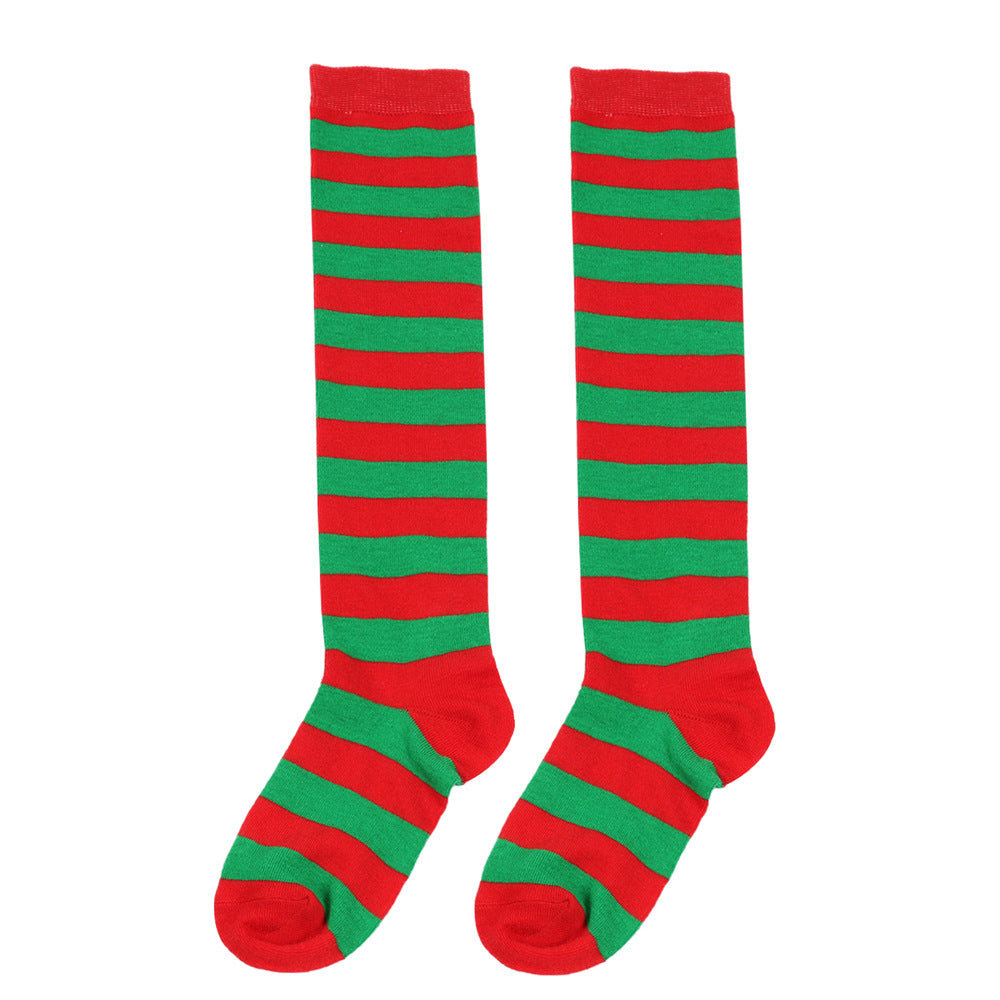 Wholesale Children's Christmas Knitted Striped Over-the-Knee Socks
