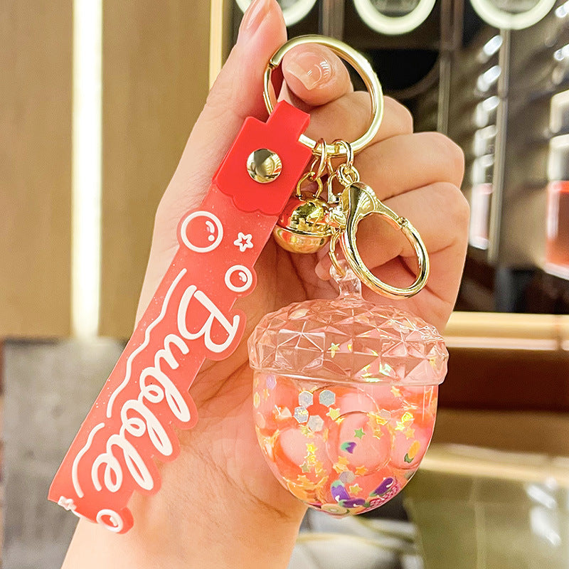 Wholesale New Acrylic Oiled Luminous Pine Cone Keychain