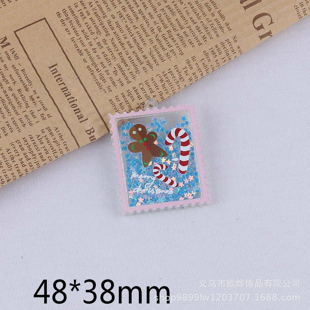 Wholesale 10pcs Cartoon Christmas Cube Hot Pot Quicksand Ornament Accessories DIY Patch FlatBack