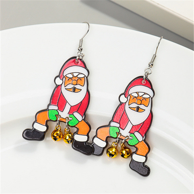 Wholesale Christmas Bells Santa Claus Acrylic Earrings