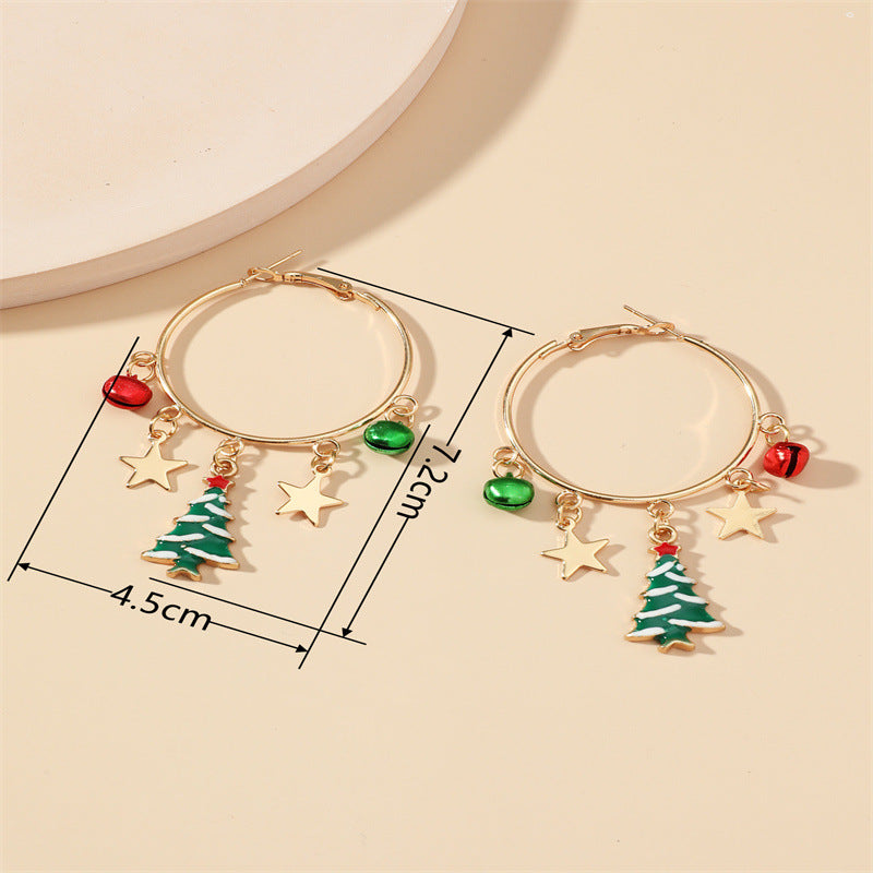 Wholesale Christmas Tree Geometry Fashion Zinc Alloy Earrings