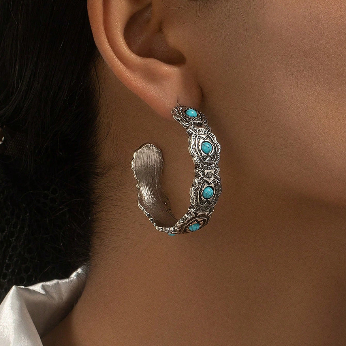 Wholesale Retro Western style turquoise earrings