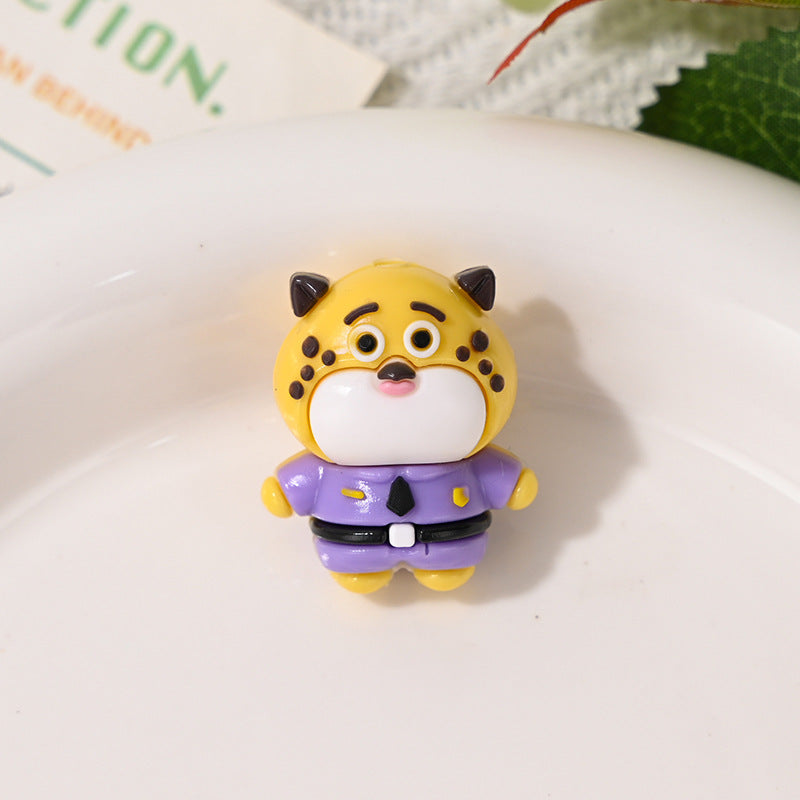 Wholesale  10pcs/pack Cute little leopard straight hole rubber beads    3D Focal Beads