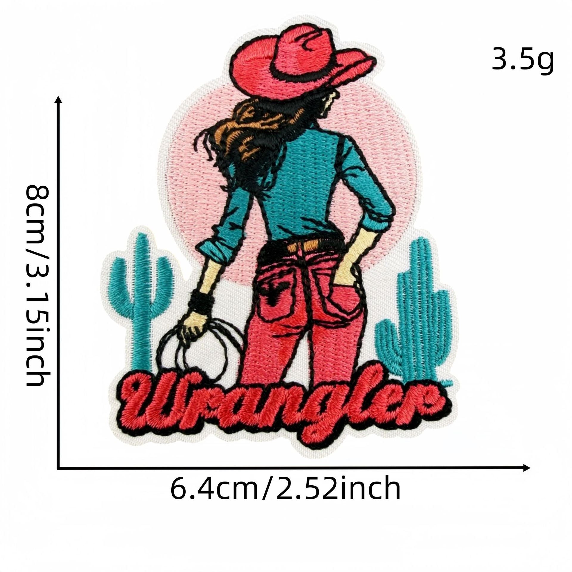Wholesale Chic Cowgirl Western Embroidered Patch Set 18Pc Leopard Cactus Design Sew On Badge Craft Supply