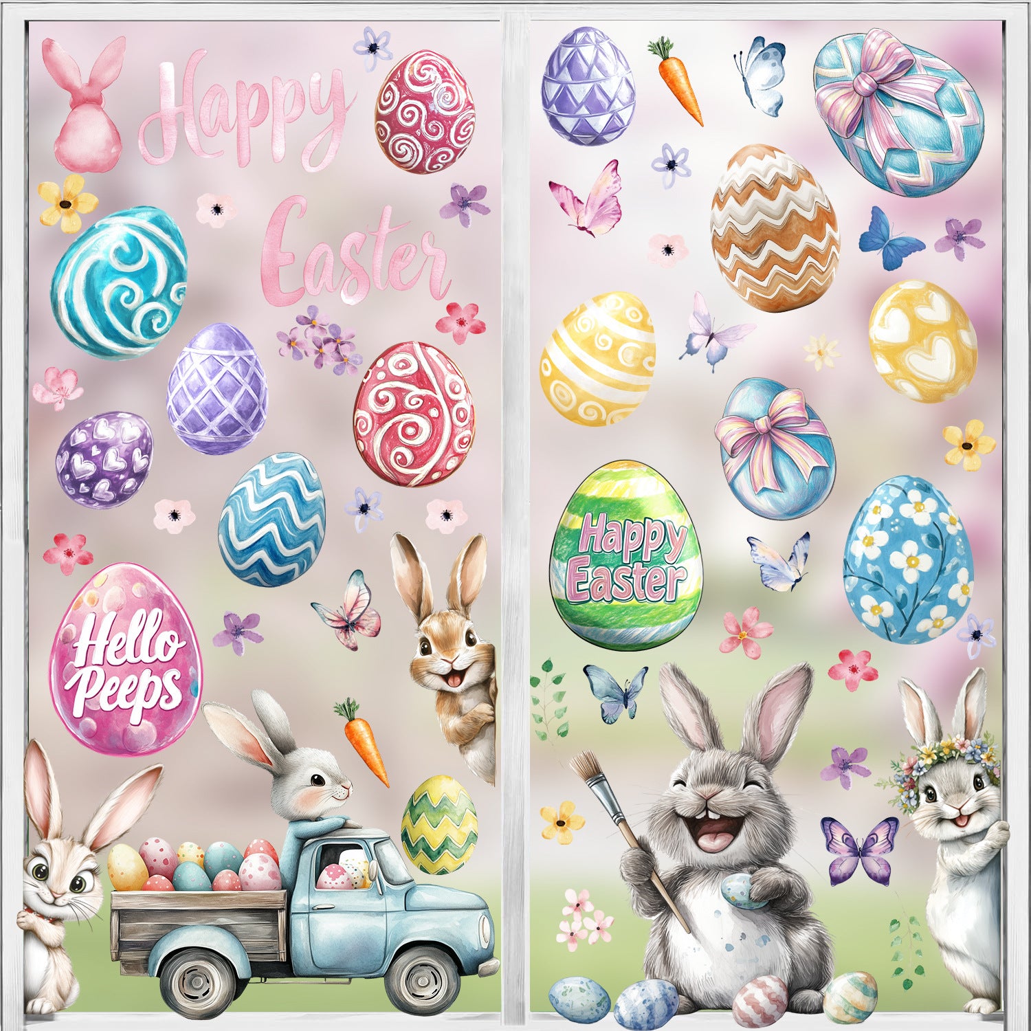 Wholesale PVC Easter Window Static Decoration Sticker